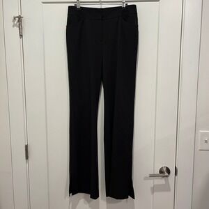 Caslon Womens Black Straight Leg Dress Pants Side Slit Size 10 Office Wear